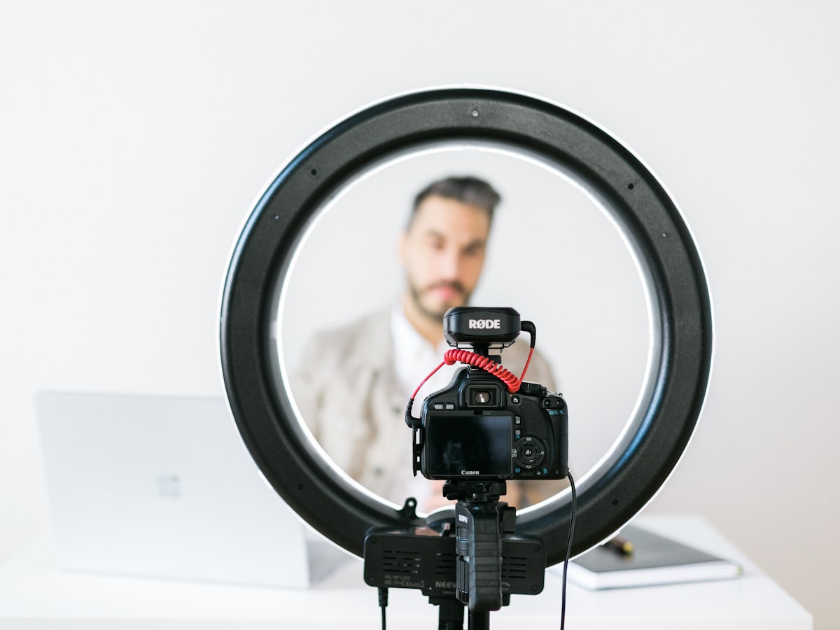 Content creator filming a branded campaign for social media