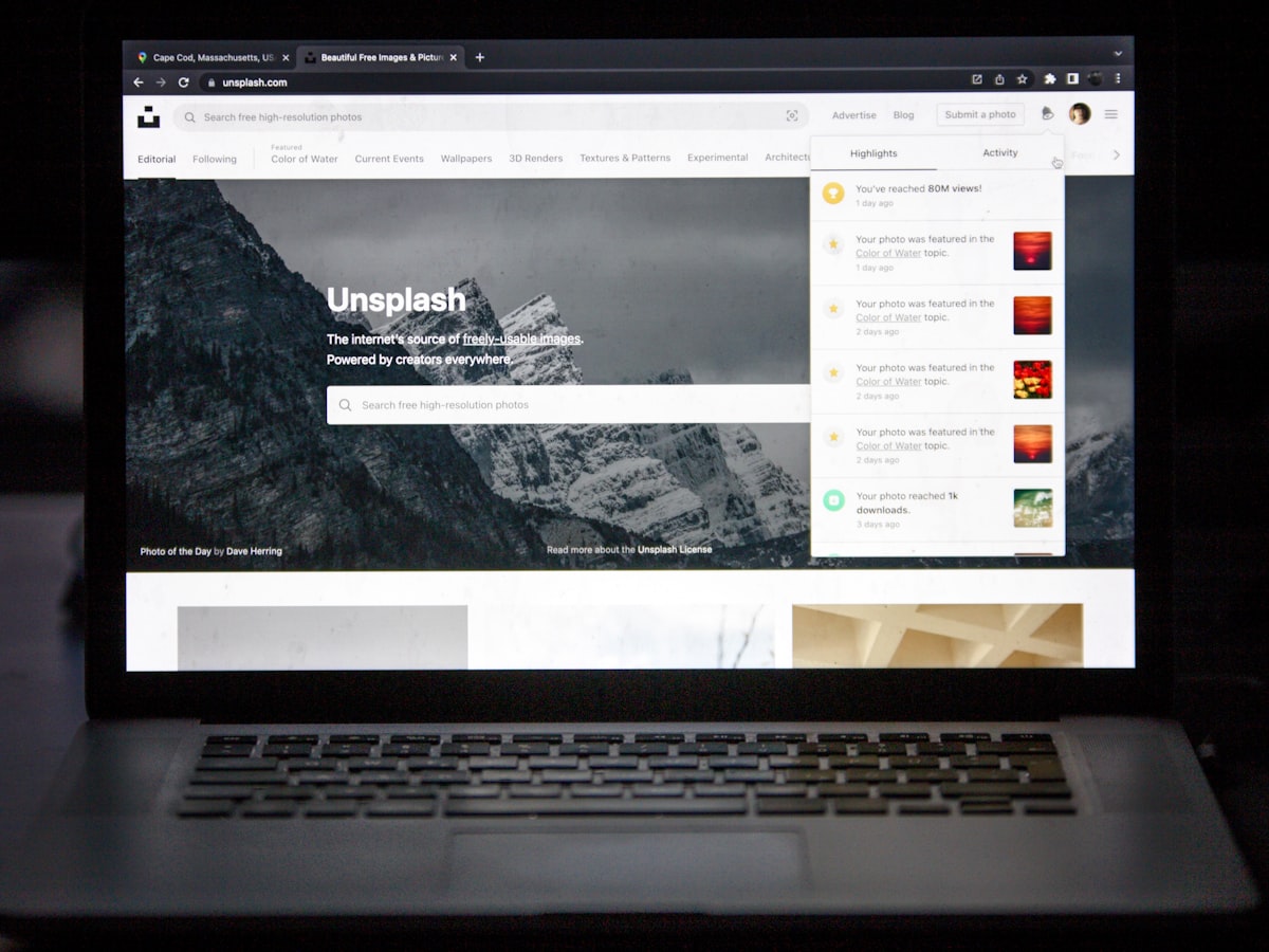 Marketer reviewing a paid campaign landing page on a laptop